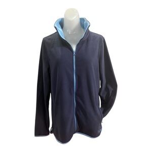 L.L. Bean Blue Full Zip Feather Fleece size M
